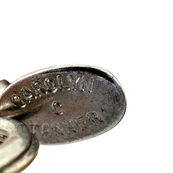 Carolyn Tanner Cream Green Mauve Neutral Tones Beaded Silver Tone 35" Necklace - Picture 6 of 6